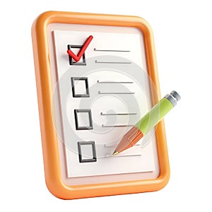 Checklist with Pencil Icon Task Management Organization Planning