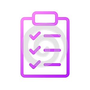 Checklist pixel perfect gradient linear ui icon
