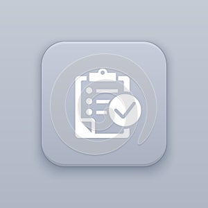 Checklist, questionnaire button, best vector