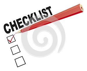 Checklist with red pen