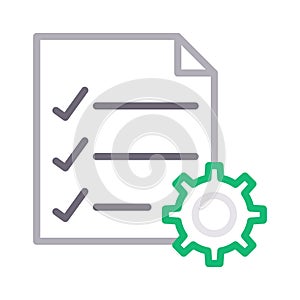 Checklist setting thin color line vector icon