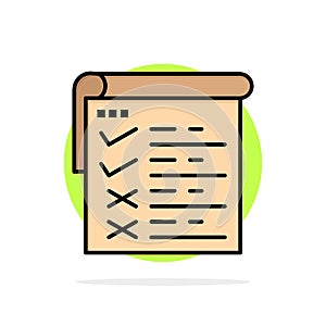 Checklist, Testing, Report, Qa Abstract Circle Background Flat color Icon