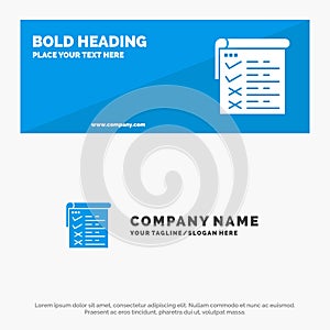 Checklist, Testing, Report, Qa SOlid Icon Website Banner and Business Logo Template