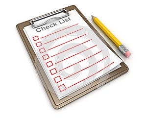 Checklist and Yellow Pencil