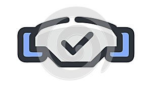 Checkmark Badge Outline Icon for Approval or Verified, vector design Generative AI