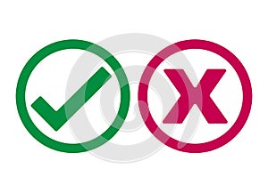 Checkmark and X or Confirm and Deny Icon