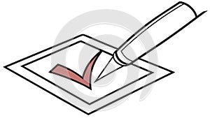 Checkmark on Document, Task Completion, Outline, vector design Generative AI