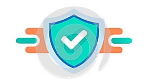 Checkmark Shield Protection Icon, Approved Security Solution, vector design Generative AI