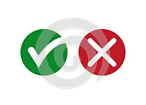 Checkmark, X, Yes and No or Confirm and Deny Icon photo