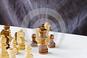 Checkmate and chess figures close-up