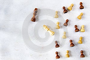 Checkmate and chess figures close-up