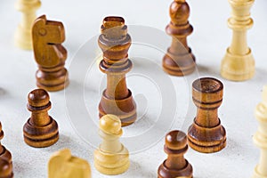 Checkmate and chess figures close-up