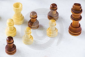 Checkmate and chess figures close-up