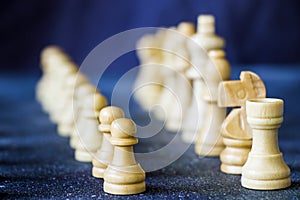 Checkmate and chess figures close-up