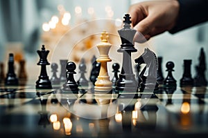 Checkmate  A decisive business strategy ends the chess game with a kings defeat