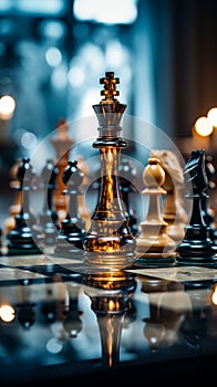 Checkmate A decisive business strategy ends the chess game with a kings defeat