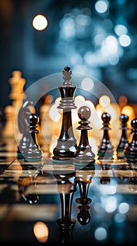 Checkmate A decisive business strategy ends the chess game with a kings defeat