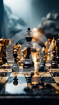 Checkmate A decisive business strategy ends the chess game with a kings defeat