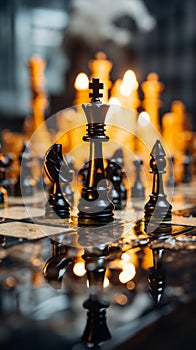 Checkmate A decisive business strategy ends the chess game with a kings defeat