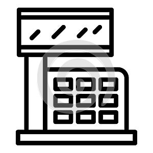 Checkout machine icon outline vector. Cash register
