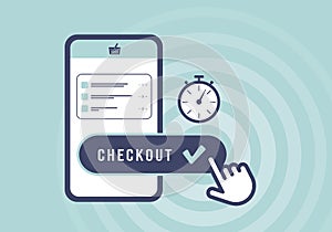 Checkout Optimization - speed up ecommerce checkout process for higher conversions concept. Streamline payments and