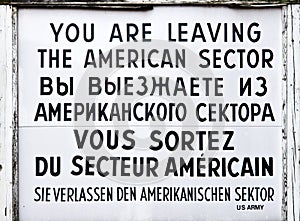 Checkpoint Charlie historical sign