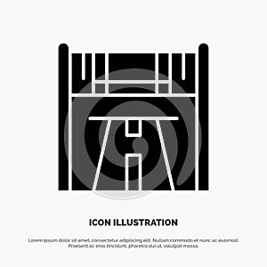 Checkpoint, Start, Race, Road solid Glyph Icon vector