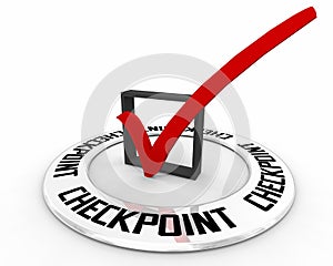 Checkpoint Test Examination Assessment Check Box Mark Point Location 3d Illustration