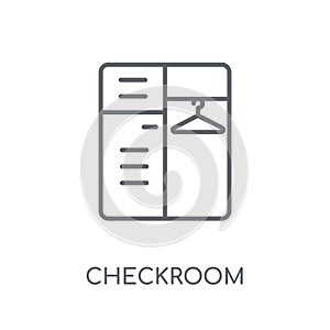Checkroom linear icon. Modern outline Checkroom logo concept on photo