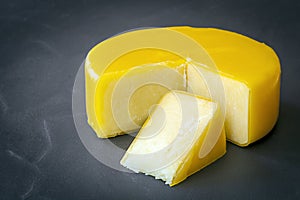 Cheddar Cheese on Black Slate