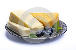 Cheddar cheese collection, variety of Cheddar cheese made from cow milk