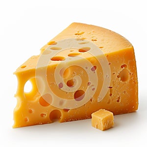 Cheddar cheese on white background fresh, organic product for festivals