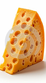 Cheddar cheese on white background fresh, organic product for festivals