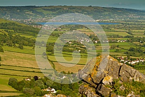 Cheddar reservoir viewed from Crook Peak Somerset