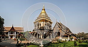 Chedi Chang Lom Elephant Chedi at the Wat Chiang Man temple, Chiang Mai, northern Thailand. photo