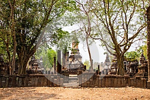 Chedi Ched Thaeo temple in Si Satchanalai historical park
