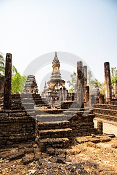 Chedi Ched Thaeo temple in Si Satchanalai historical park