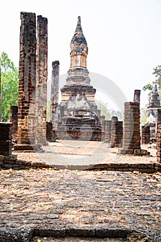 Chedi Ched Thaeo temple in Si Satchanalai historical park