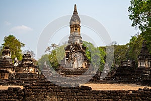 Chedi Ched Thaeo temple in Si Satchanalai historical park