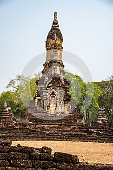 Chedi Ched Thaeo temple in Si Satchanalai historical park