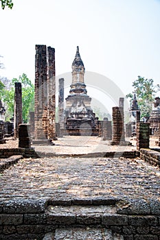 Chedi Ched Thaeo temple in Si Satchanalai historical park