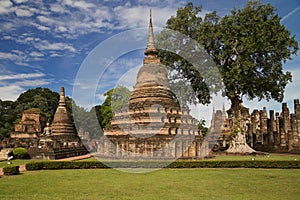 Chedi Rai at Wat Mahathat in Sukhothai