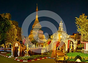 The chedi of Wat Mahawan, Chiang Mai, Thailand