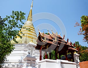 Chedi of Wat Phra Kaew Temple in Chiang Rai, Thailand