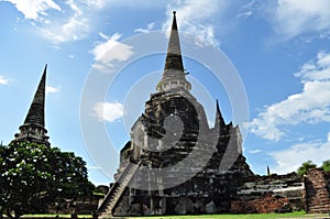 Chedis of Wat Phra Sri Sanphet with clear sky