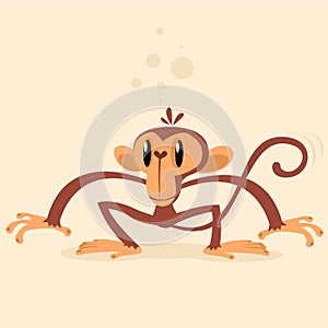 Cheeky Monkey Character. Vector mascot