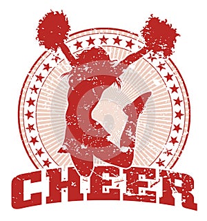 Cheer Jump Design - Vintage photo