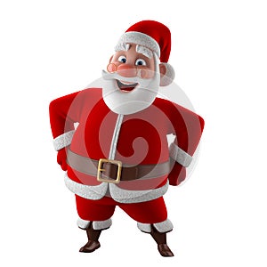 Cheerful 3d model of Santa claus, happy christmas icon,