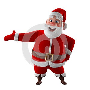 Cheerful 3d model of Santa claus, happy christmas icon,