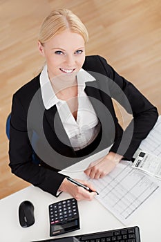 Cheerful accountant businesswoman photo